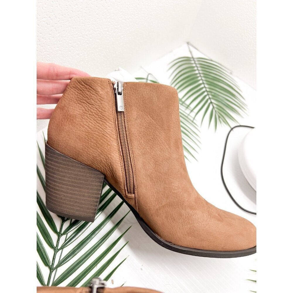 Lucky Brand Bellita Women's Brown Leather Heeled Ankle Booties Size 11 NWOB - Picture 8 of 10